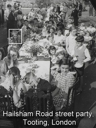 1945 Hailsham Road street party, Tooting, London