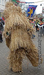 back view of straw bear