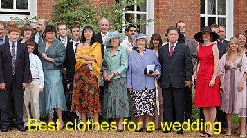 Clothes worn by guests at a wedding