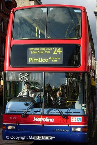 Front of a double decker bus