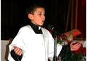 photo of boy preaching