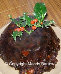 image: Christmas pudding with flaming brandy