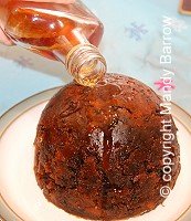 image: brandy poured over pudding