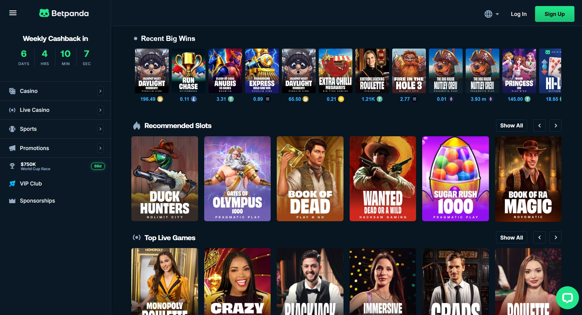 BetPanda homepage