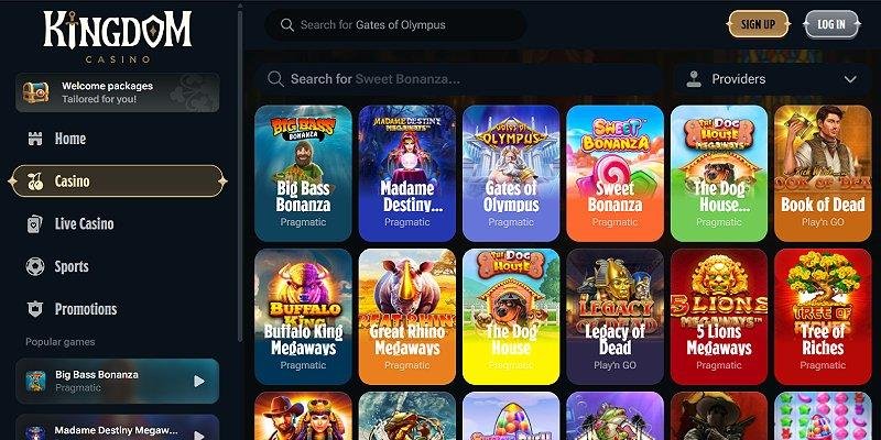 Kingdom Casino homepage