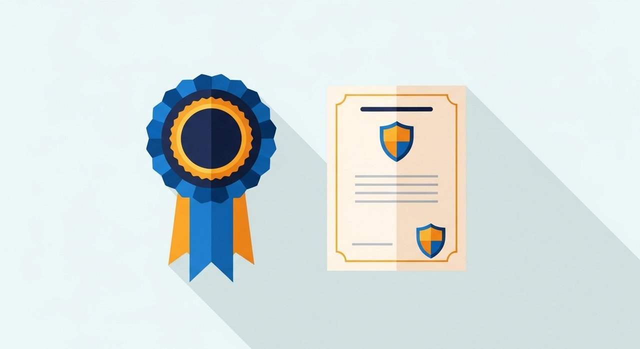 Illustration of a casino licensing certificate and official seal
